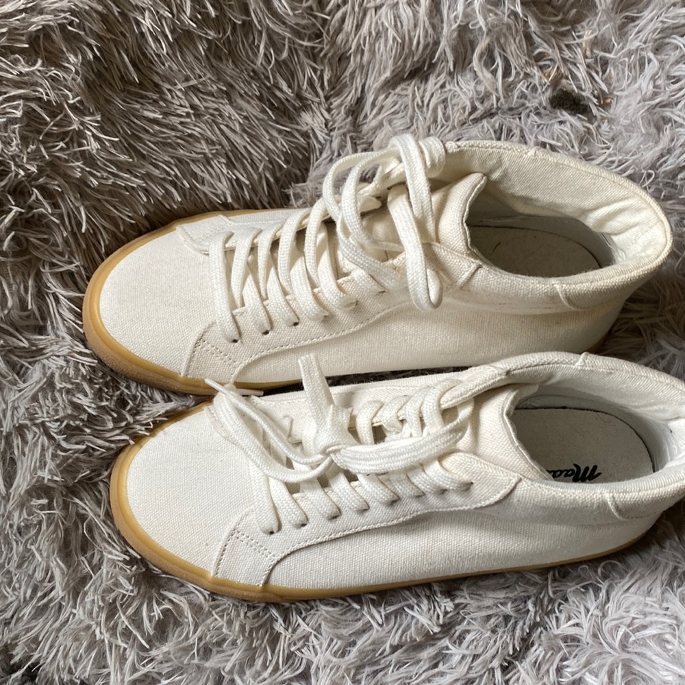 White canvas high tops, size 6.5